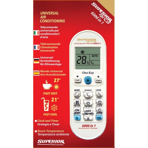 Telecomando universale AirCo 6000 in 1 per condizionatori con Tasto One Key e compatibilità estesa | Superior SUPCU003
