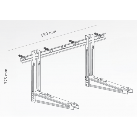 Staffa Supporto Condizionatore Air Fix Pro 550 Portata 200kg in Acciaio | Superior SUPSAW003