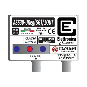 Amplificatore TV da palo UHF 30dB 1 uscita con filtro 5G | Elettronica Cusano ASS30-UReg