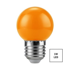 Lampadina LED E27 sfera 1W rossa decorativa per feste e catene luminose