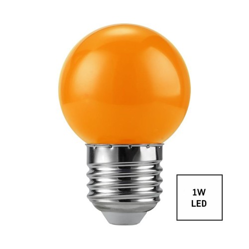 Lampadina LED E27 sfera 1W rossa decorativa per feste e catene luminose