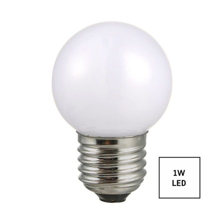 Lampadina LED E27 sfera 2W bianca calda 3000K decorativa per catene luminose Lampadina LED E27 sfera 2W bianca calda 3000K decorativa per catene luminose