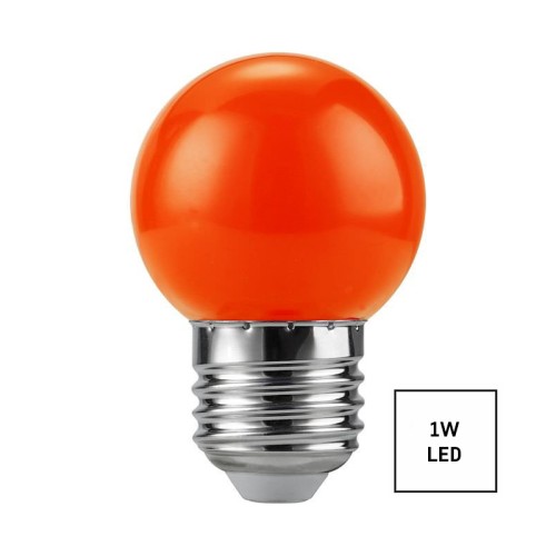 Lampadina LED Sfera E27 1W 230V Rossa per Feste e Decorazioni