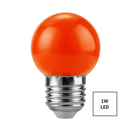 Lampadina LED Sfera E27 1W 230V Rossa per Feste e Decorazioni Lampadina LED Sfera E27 1W 230V Rossa per Feste e Decorazioni