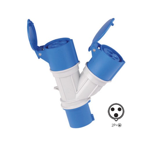 Moltiplicatore Industriale CEE 2P+T 16A da 1 a 2 Prese ECOVA 20561