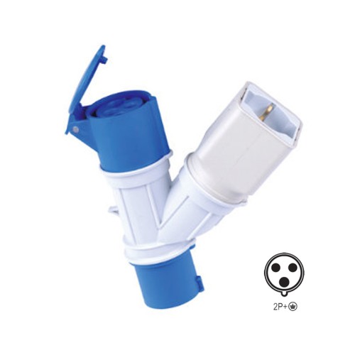 Adattatore Triplo CEE 2P+T 16A 220V Blu - Presa CEE + Schuko | ECOVA 20562