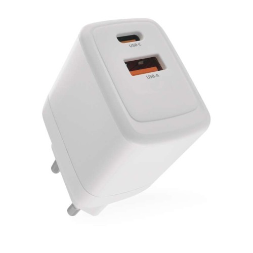 Caricabatterie USB 20W GaN PD 2 Porte Ricarica Veloce USB-A USB-C | EMOS V02G20