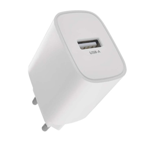 Caricabatterie USB 10W Basic EMOS V01B10 bianco singolo USB-A compatto economico smartphone protezioni triple affidabile