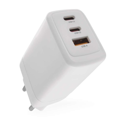Caricabatterie USB 65W GaN PD 3 Porte USB-A USB-C Ricarica Veloce MacBook | EMOS V05G65