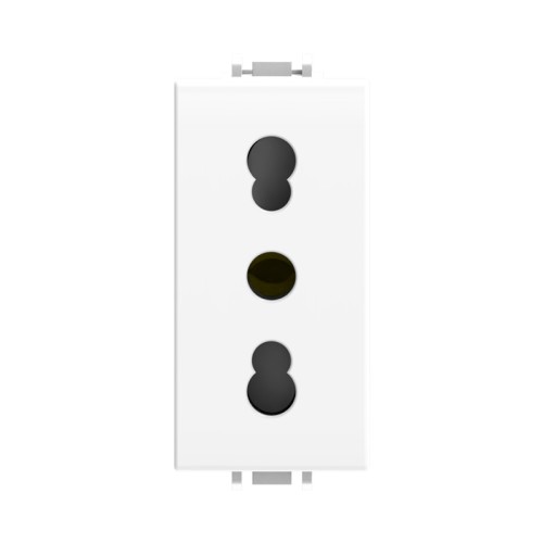 Presa Bipasso 10/16A Bianca Compatibile Vimar Plana VP42 | ECOVA 27204