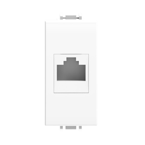Presa rete CAT5E RJ45 ECOVA bianca compatibile Vimar Plana modulo connettore Ethernet gigabit ricambio installazione diretta