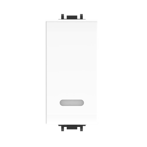 Modulo Invertitore Unipolare con Spia Luminosa Bianco 16A 250V Compatibile Vimar Plana VP42 | ECOVA 27241