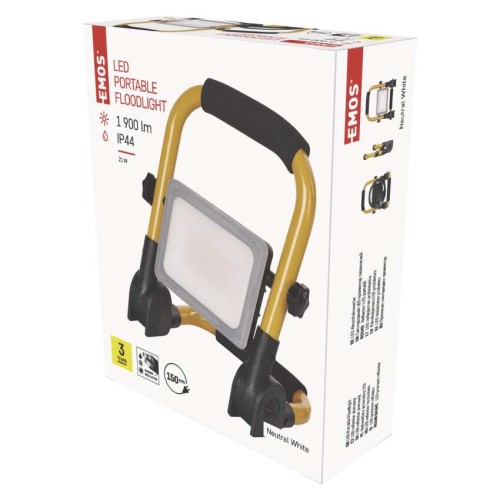 Faretto da Cantiere Portatile LED 21W 1900lm IP44 IK10 | ILIO EMOS ZS3322