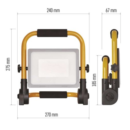 Faretto da Cantiere Portatile LED 51W 4600lm IP44 IK10 | ILIO EMOS ZS3342