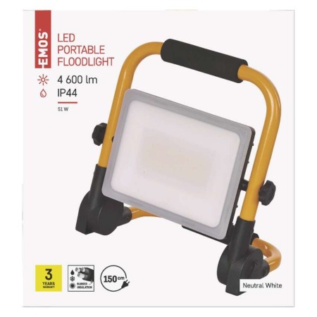 Faretto da Cantiere Portatile LED 51W 4600lm IP44 IK10 | ILIO EMOS ZS3342