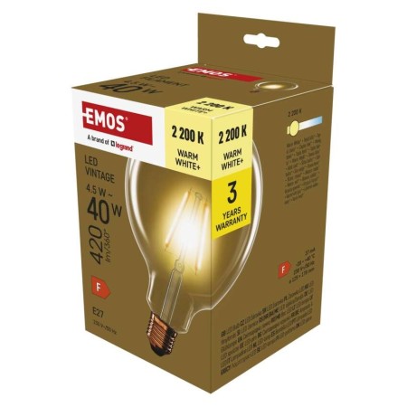 Lampadina LED vintage G125 E27 EMOS Z58032 vetro ambra 2200K globo decorativo filamento COB Lampadina LED vintage G125 E27 EMOS Z58032 vetro ambra 2200K globo decorativo filamento COB