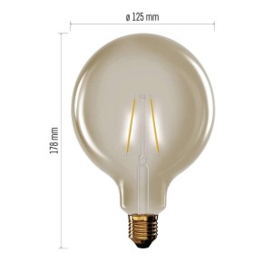 Lampadina LED vintage G125 E27 EMOS Z58032 vetro ambra 2200K globo decorativo filamento COB 2
