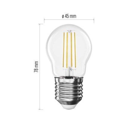 Lampadina LED Filamento Sfera E27 1.8W 250lm 2700K Luce Calda | EMOS ZF6D02