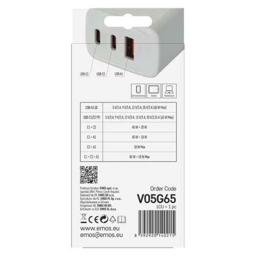 Caricabatterie USB 65W GaN PD 3 Porte... Caricabatterie USB 65W GaN PD 3 Porte...