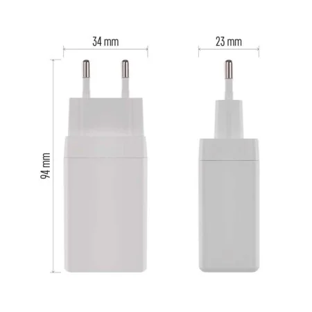 Caricabatterie USB 65W GaN PD 3 Porte USB-C + USB-A Ricarica Veloce | EMOS V05G65