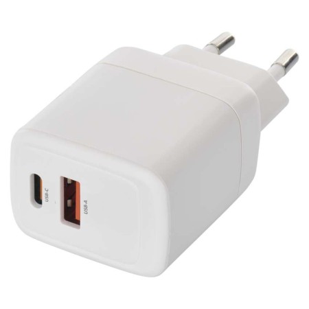 Caricabatterie USB 20W GaN PD QC 2 Porte USB-C USB-A Smartphone Tablet | EMOS V02G20