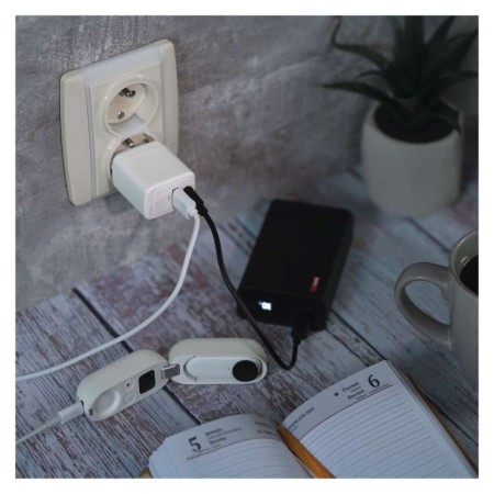 Caricabatterie USB 20W GaN PD QC 2 Porte USB-C USB-A Smartphone Tablet | EMOS V02G20