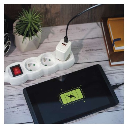 Caricabatterie USB 20W GaN PD QC 2 Porte USB-C USB-A Smartphone Tablet | EMOS V02G20