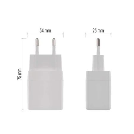 Caricabatterie USB-C 35W GaN PD 2 Porte Laptop e Smartphone | EMOS V03G35