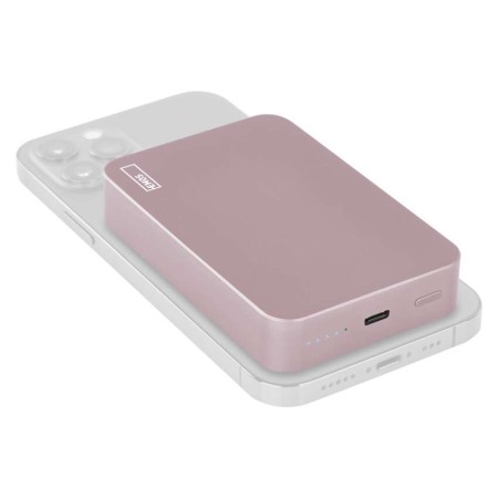 Power bank EMOS Rosa Salmone 10000mAh wireless MagSafe e USB-C 20W, compatto e sicuro per viaggi e smartphone | EMOS B0551S