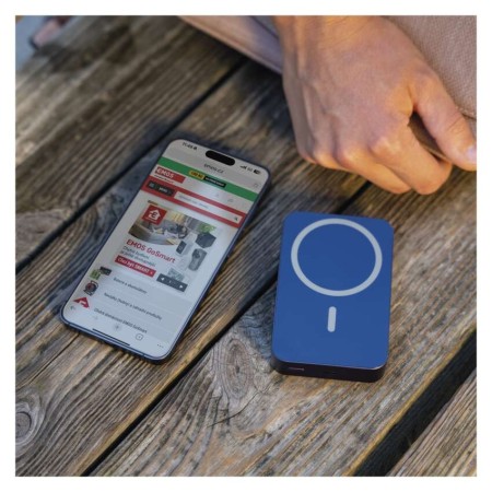 Power bank EMOS Blu 10000mAh wireless MagSafe e USB-C 20W, compatto e sicuro per viaggi e smartphone | EMOS B0551BL