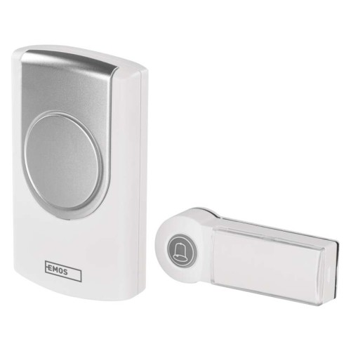 CAMPANELLO SENZA FILI BIANCO 100MT 75DB A BATTERIE EMOS P5723