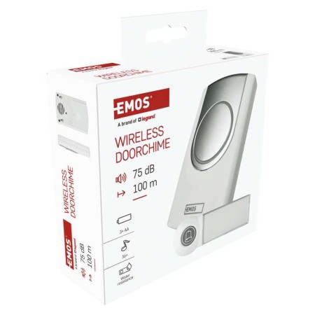 Campanello Senza Fili Bianco 100m 75dB a Batterie | EMOS P5723