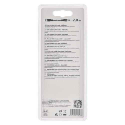 Cavo USB 2.0 A-B 2m nero – cavo dati... Cavo USB 2.0 A-B 2m nero – cavo dati...