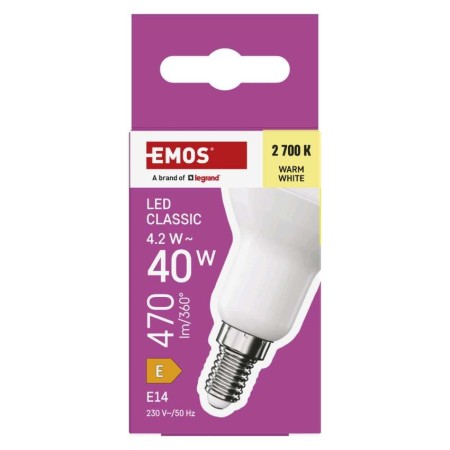 Lampadina LED R50 E14 4.2W (40W) 470lm 2700K Luce Calda | Emos ZQ7E21