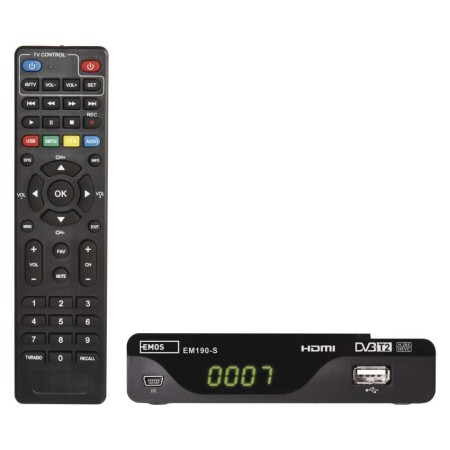 Decoder Digitale Terrestre DVB-T2 H.265 HEVC Full HD con Registratore USB PVR | EMOS J6014