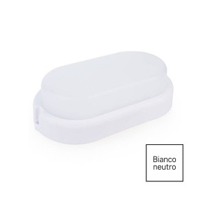 plafoniera LED ovale ECOVA 25262 IP54 8W 640lm luce neutra 4000K con cavo