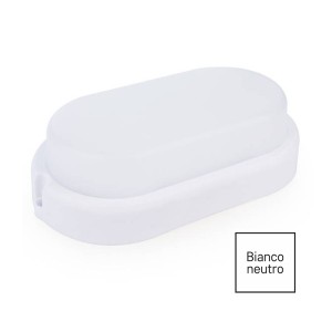 plafoniera LED ovale ECOVA 25263 IP54 15W 1200lm luce neutra 4000K con cavo