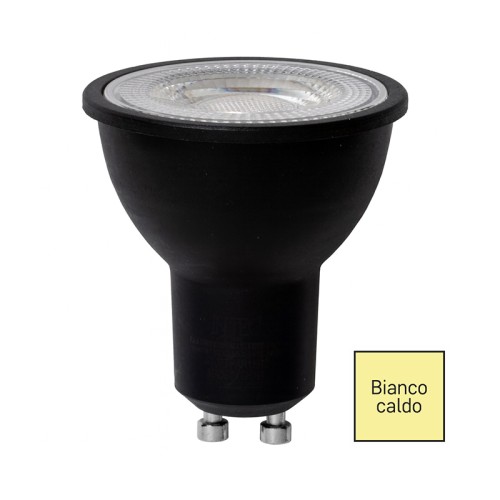 faretto led gu10 nero 7w 3000k 800lm corpo nero | INTEC KLASSIC-GU10B-7C