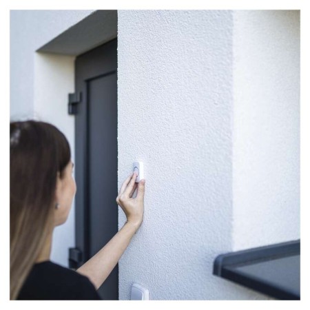 Campanello Senza Fili Quadrato Bianco/Argento | Luminoso 150mt, 110dB, 36 Melodie | EMOS P5733W