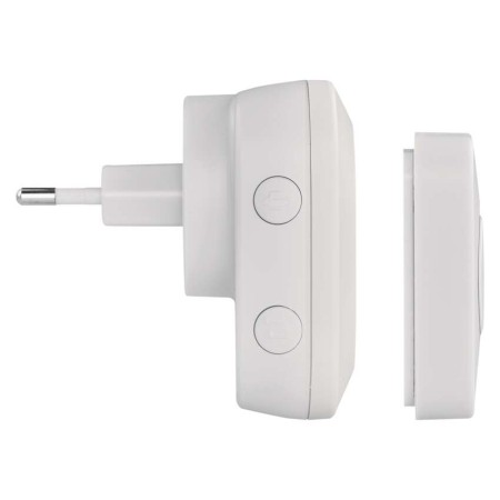 Campanello Senza Fili Quadrato Bianco/Argento | Luminoso 150mt, 110dB, 36 Melodie | EMOS P5733W