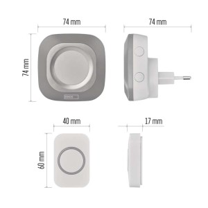 campanello senza fili quadrato verde EMOS P5733G luminoso 150m 110dB 2