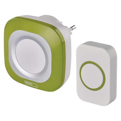campanello senza fili quadrato verde EMOS P5733G luminoso 150m 110dB