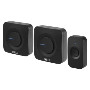 campanello senza fili nero emos p5730 180m 52 melodie 2 ricevitori 2