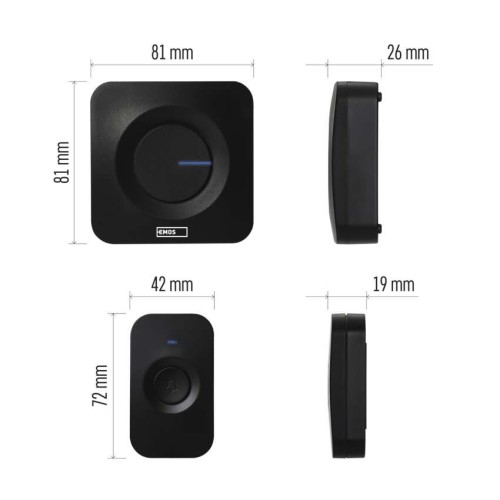 Campanello Senza Fili Nero 180m 52... Campanello Senza Fili Nero 180m 52...