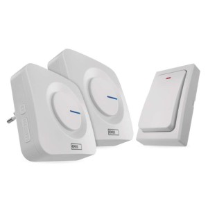 campanello senza fili bianco emos p5731 2 ricevitori pulsante senza batterie