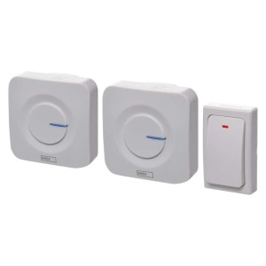 campanello senza fili bianco emos p5731 2 ricevitori pulsante senza batterie 2