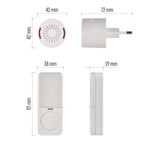 campanello senza fili tondo bianco EMOS P5734 2