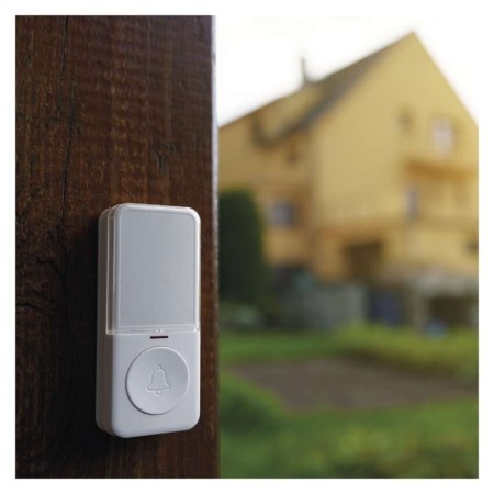 Campanello Senza Fili Tondo Bianco | 150m, 85dB, Pulsante IP56 | EMOS P5734