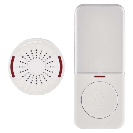 Campanello Senza Fili Tondo Bianco | 150m, 85dB, Pulsante IP56 | EMOS P5734