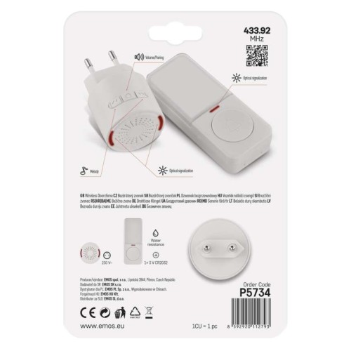 Campanello Senza Fili Tondo Bianco |... Campanello Senza Fili Tondo Bianco |...